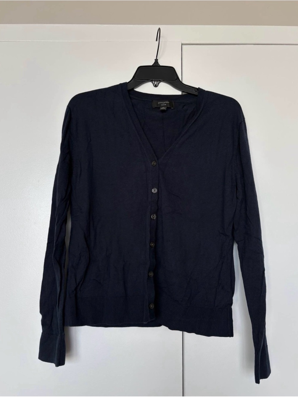 Banana Republic Navy V-Neck Button Cardigan
